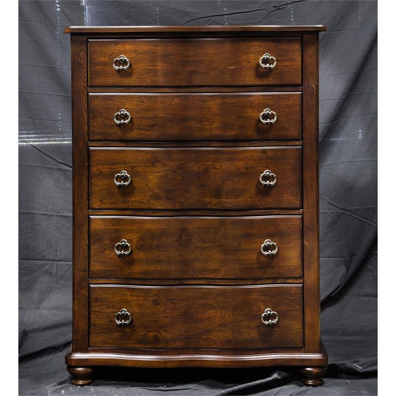 5 Drawer Chest in Brown Cherry Q17682