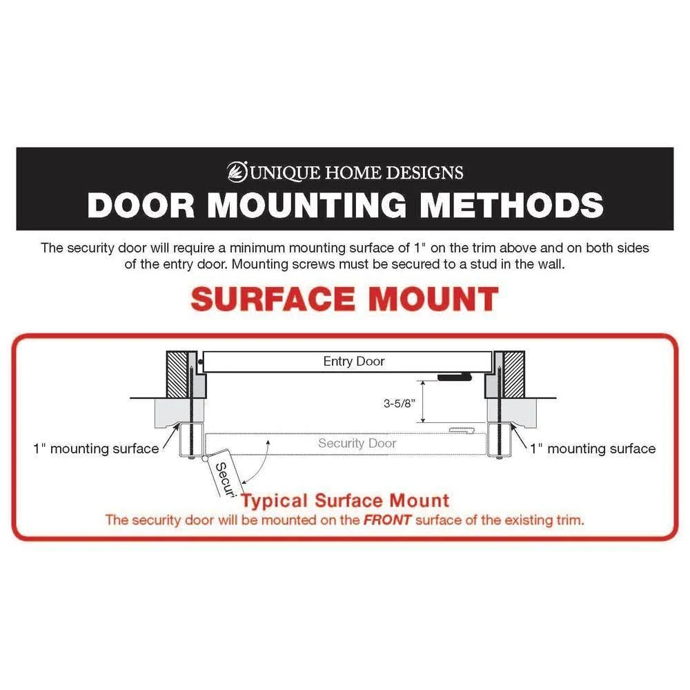 32 in. x 80 in. Black Outswing Steel Security Door with Expanded Metal Screen N46040