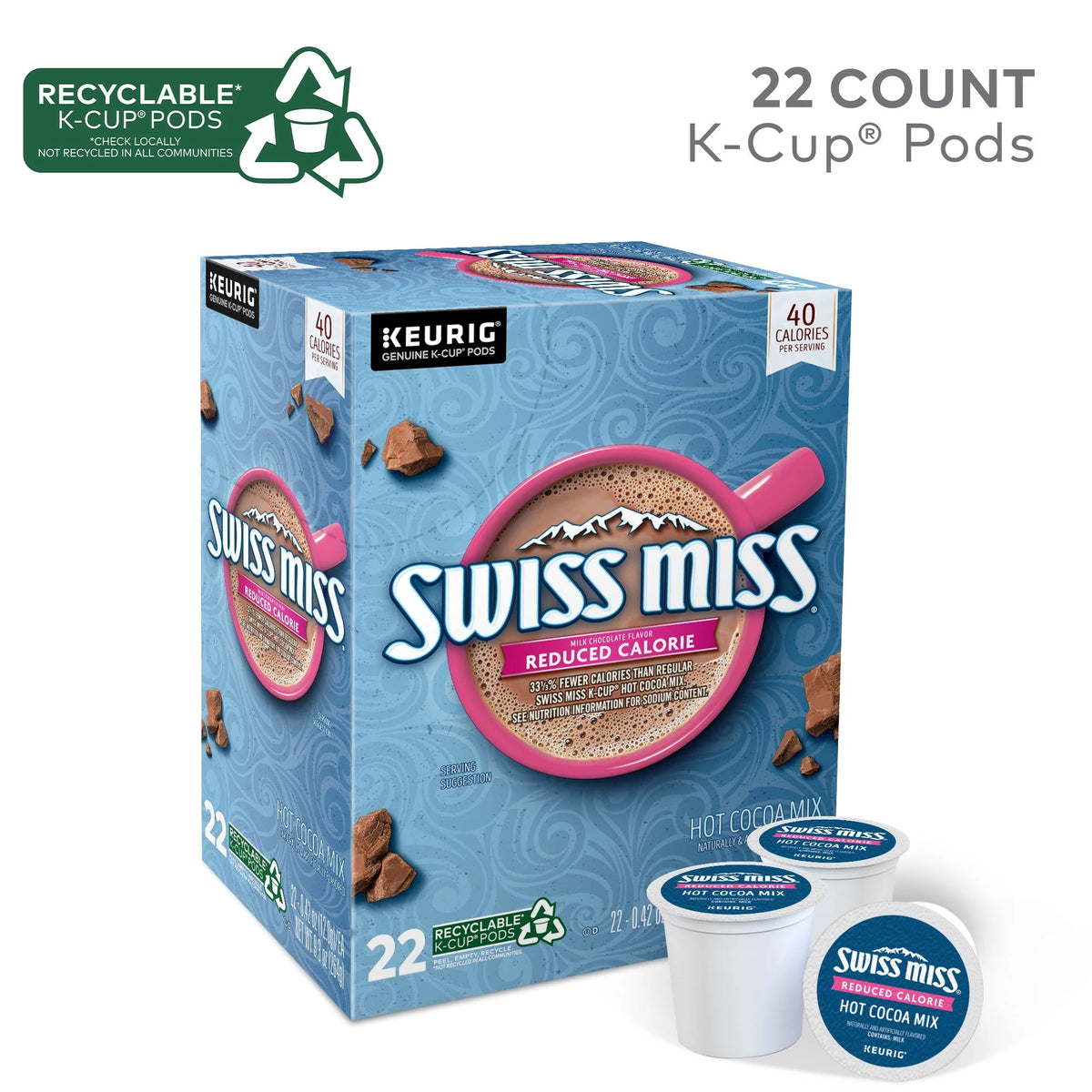 Reduced Calorie Hot Cocoa K-Cup Pods 22 Ct D195