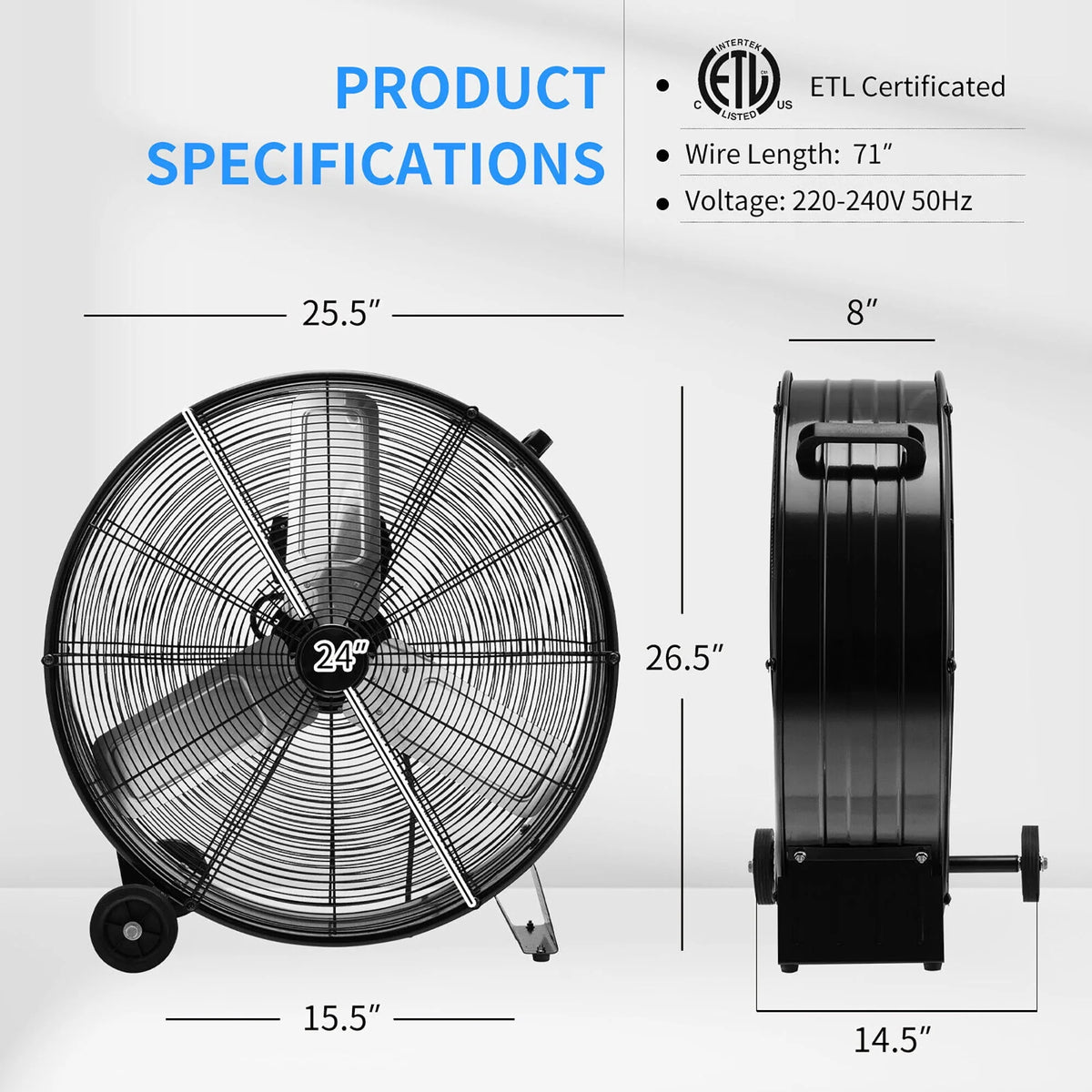 24 Inch High-Velocity Industrial Drum Fan N849735