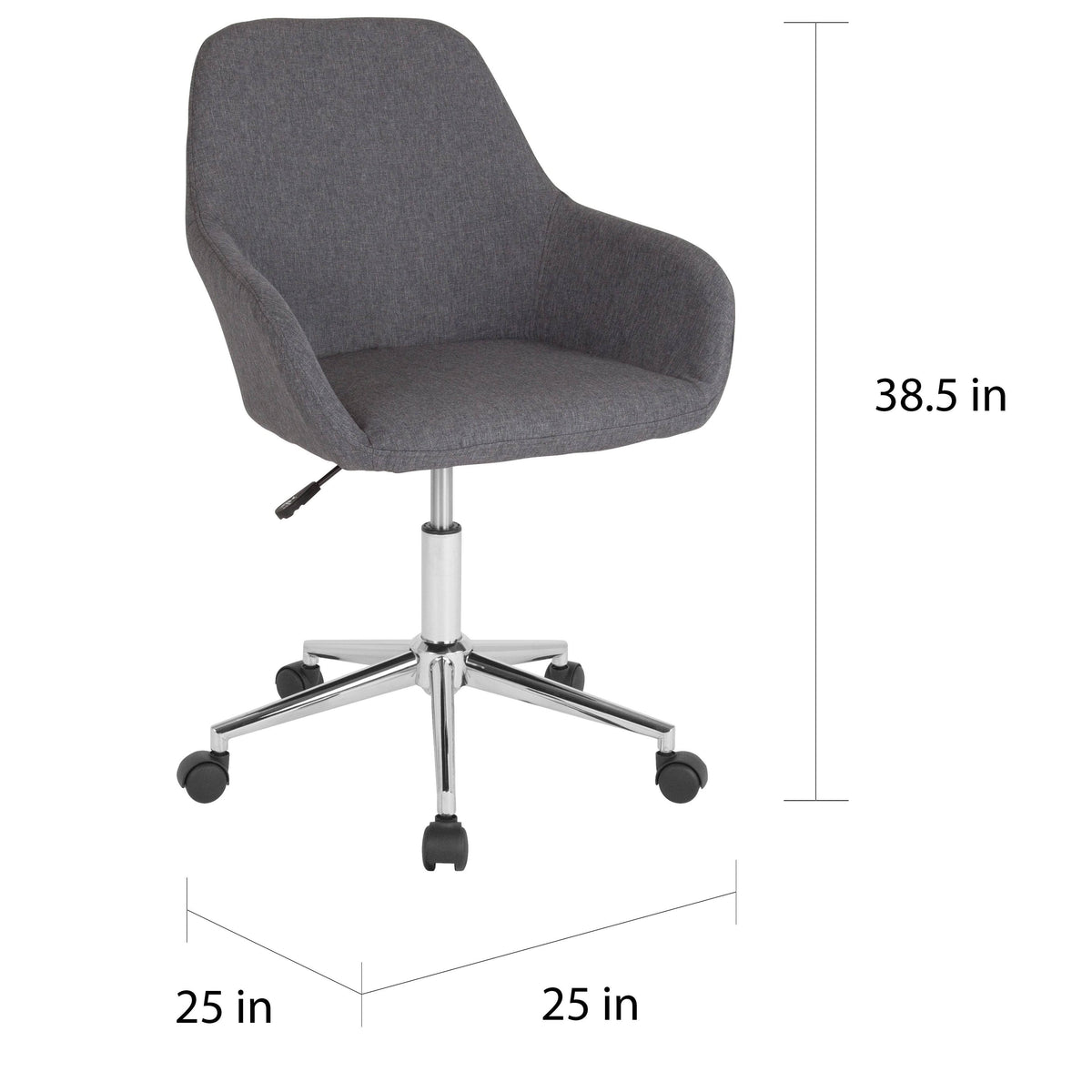 Blue Mid-Back Upholstered Swivel Chair K94150