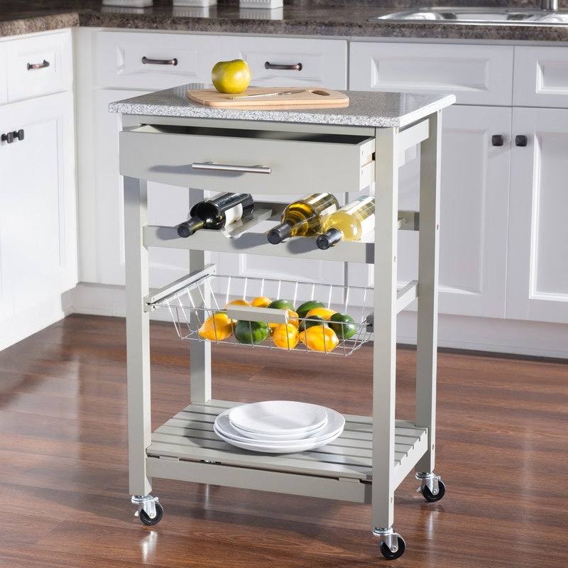 White Kitchen Cart M777