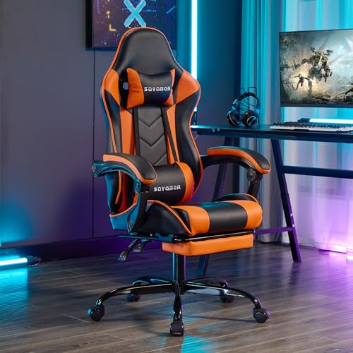 Ergonomic Gaming Chair with Footrest and Massage X913849