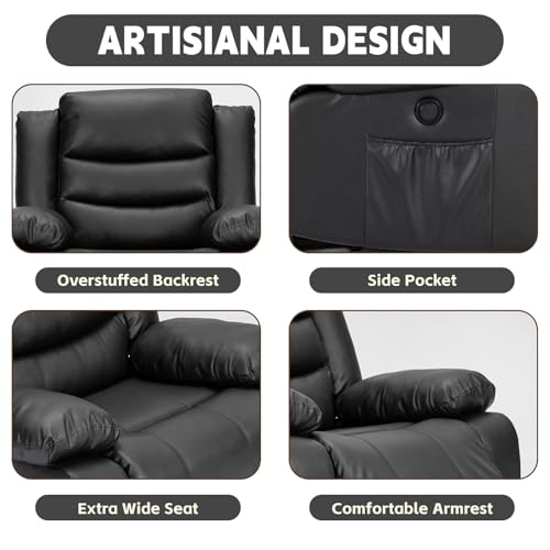 Brown Leather Power Lift Recliner Chair with Massage and Heating M828