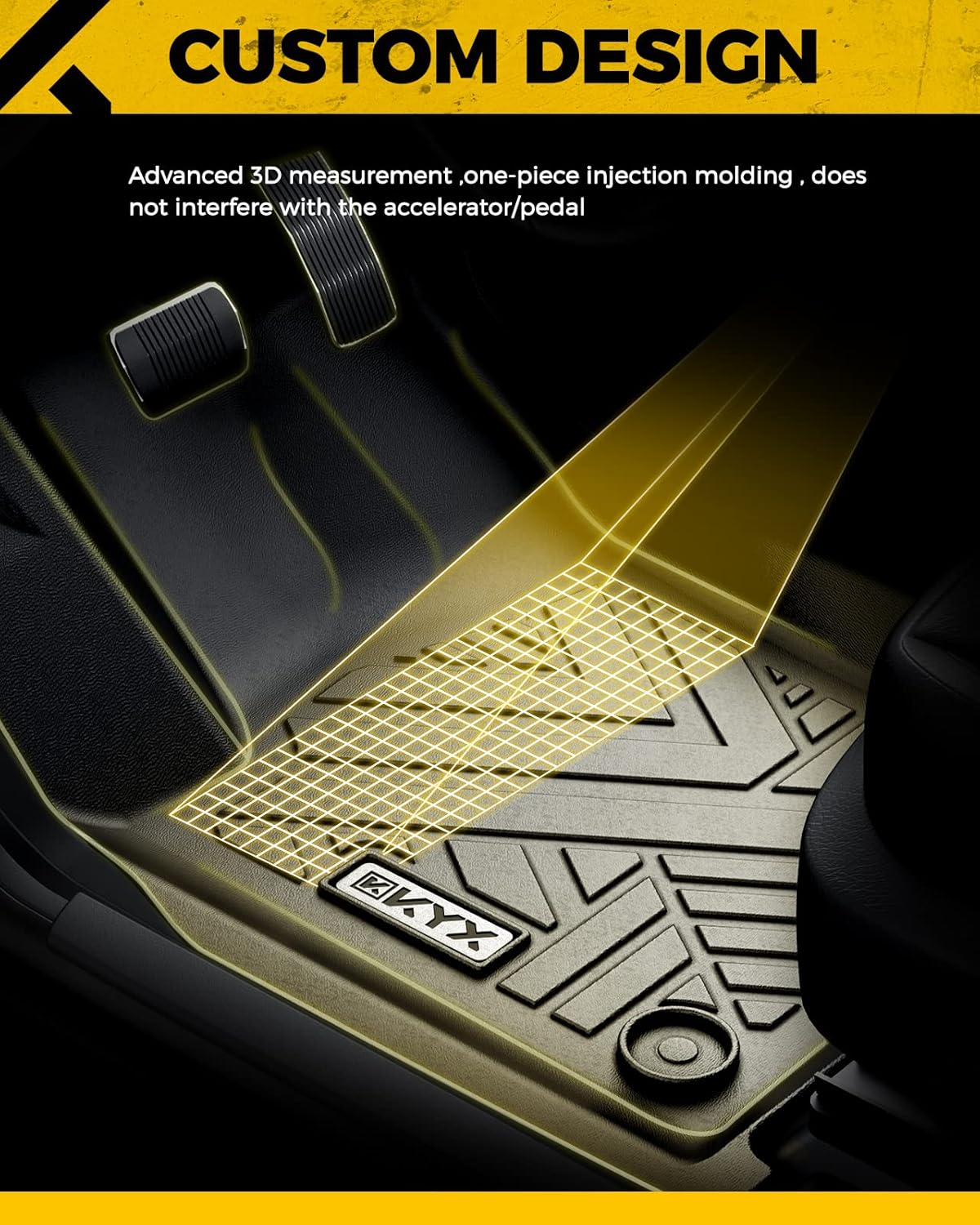 All Weather TPE Black Car Floor Mats 1st and 2nd Row O42296
