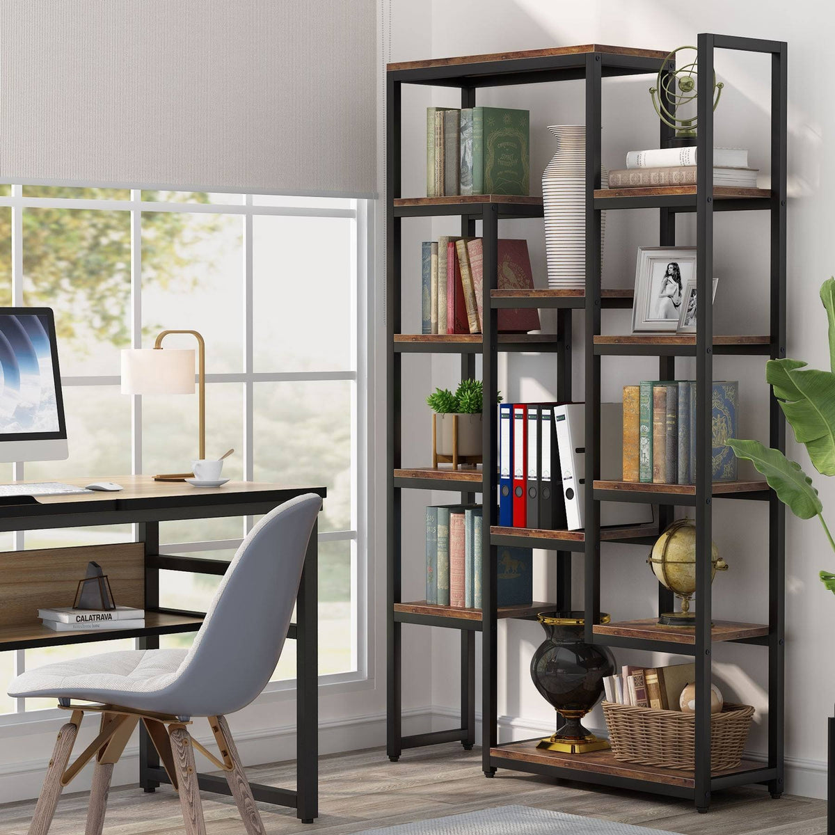 6-Tier 70.9 inch Tall Bookshelf O83463