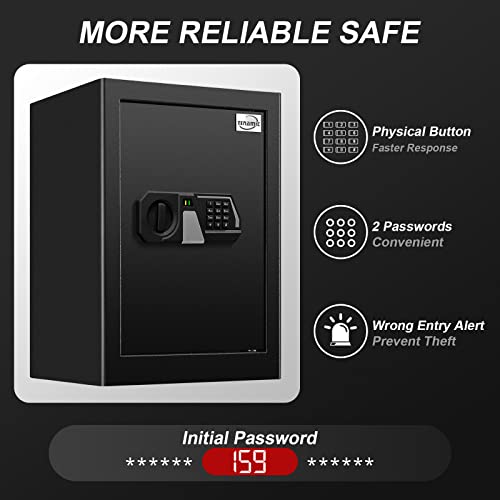 Black 2.0 Cuft Electronic Digital Security Safe Box with Internal Light Y919509