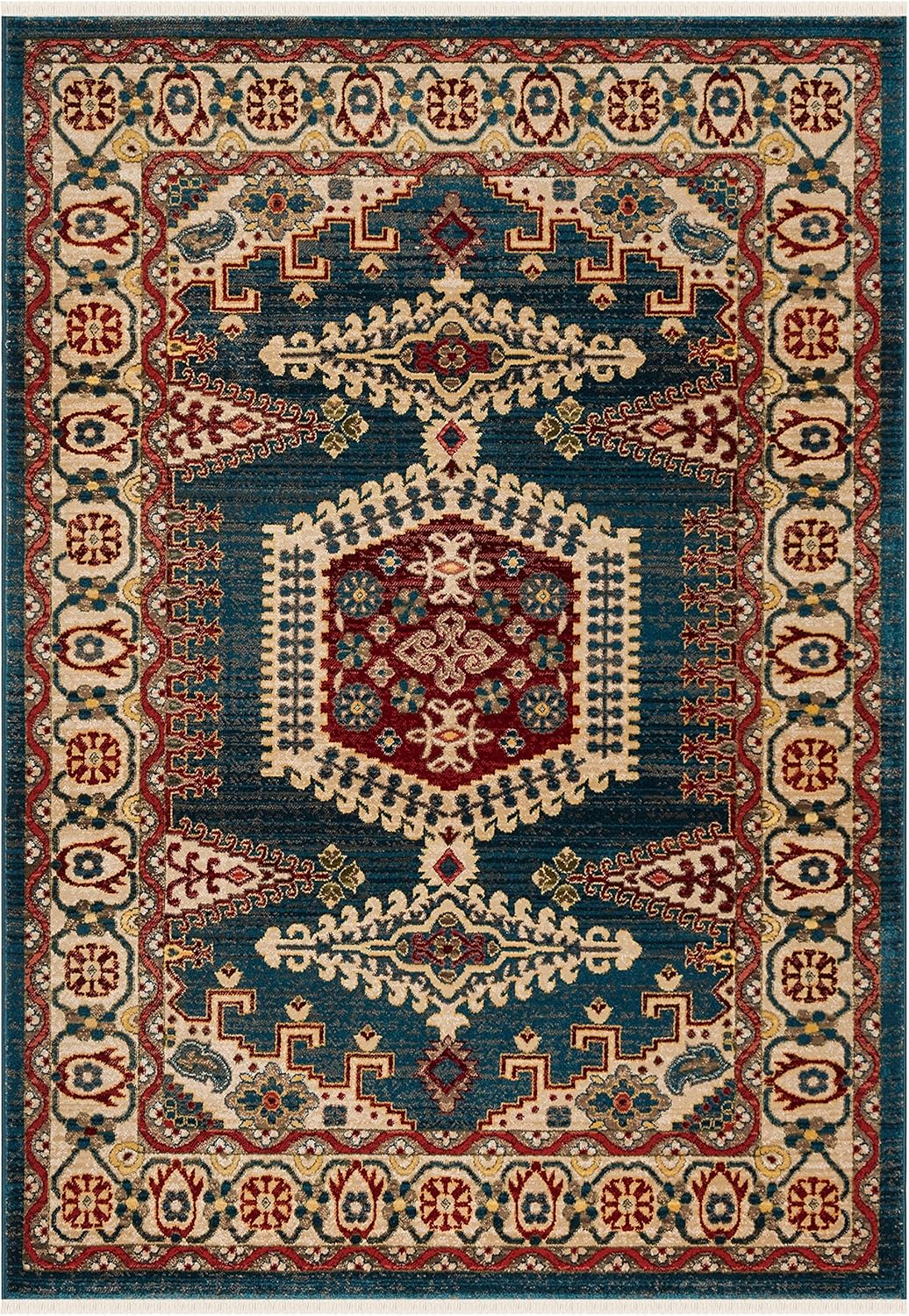 8' x 10' Red Ivory Traditional Oriental Area Rug U354