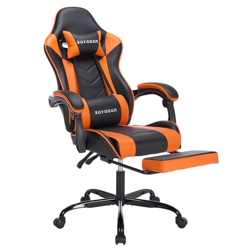 Ergonomic Gaming Chair with Footrest and Massage X913849