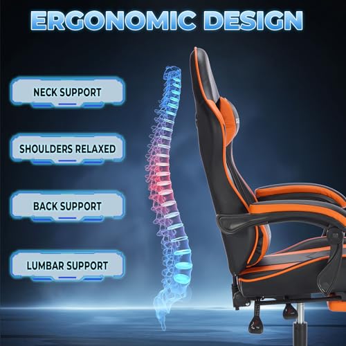 Ergonomic Gaming Chair with Footrest and Massage X913849
