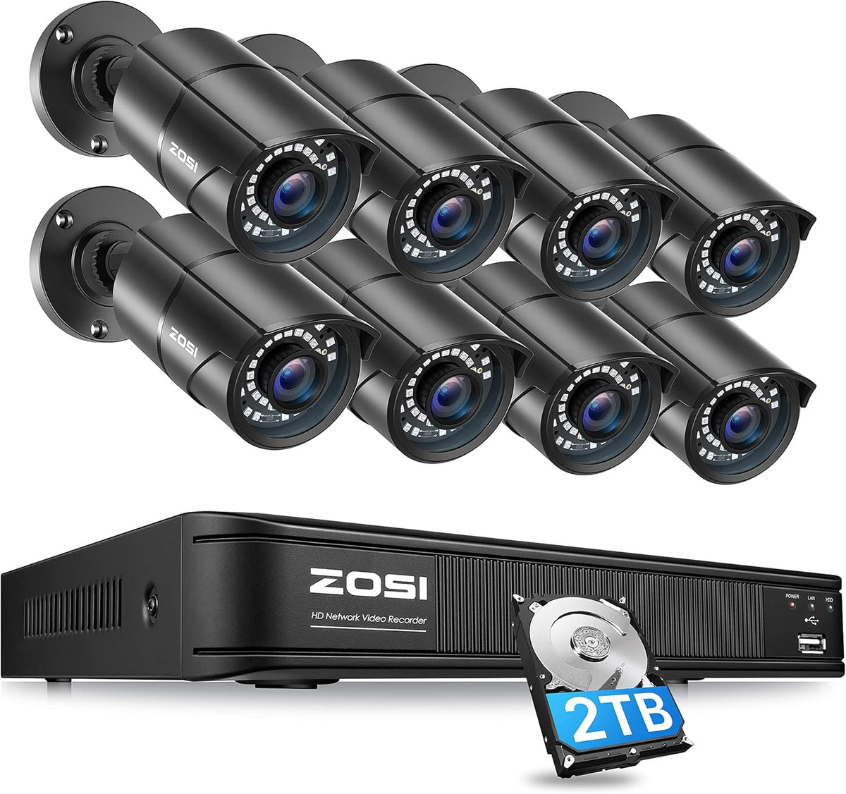 1080p 8 Channel Security Camera System with 4 Bullet Cameras X403817