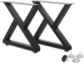 Industrial Metal Table Legs 28 inch Triangle Black Set of 2 I4655