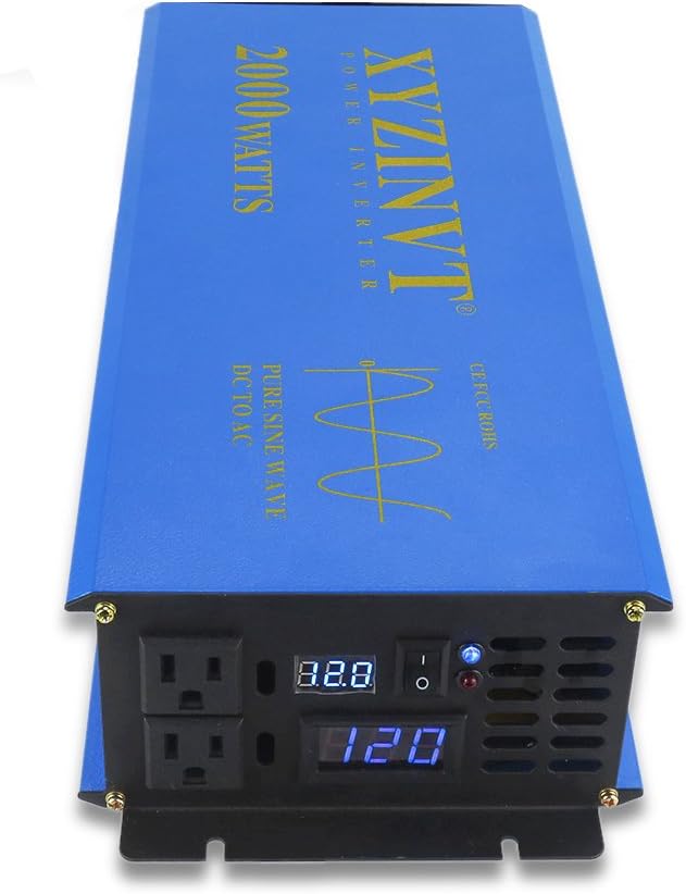 2000W Pure Sine Wave Power Inverter 12V to 120V with Remote Y405