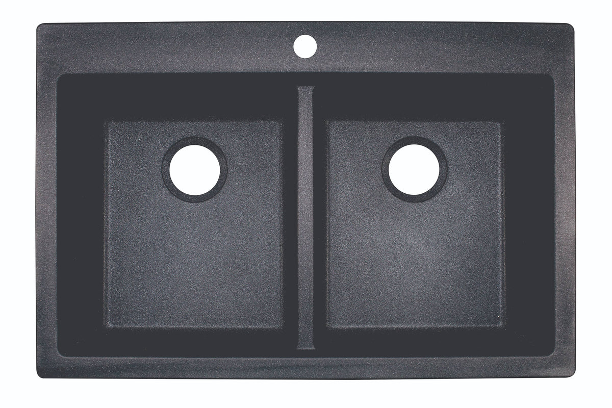 Granite Double Basin Drop-in Kitchen Sink B6520