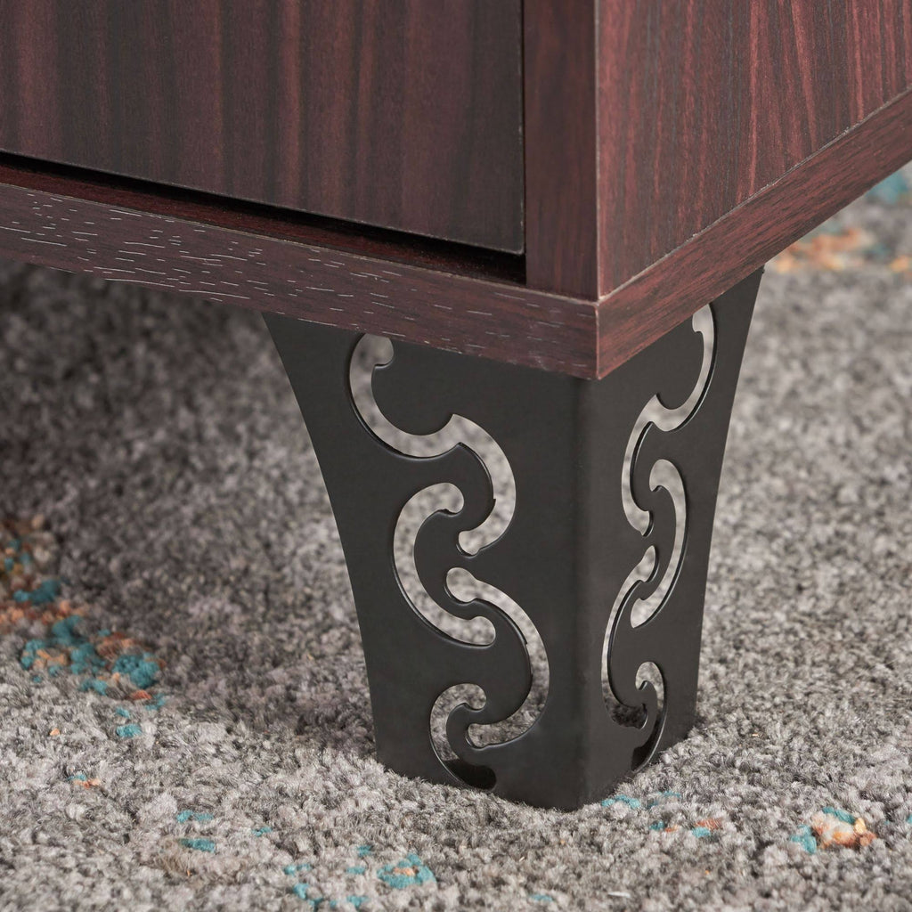 Brown and Black Contemporary Rectangular Cabinet U25539