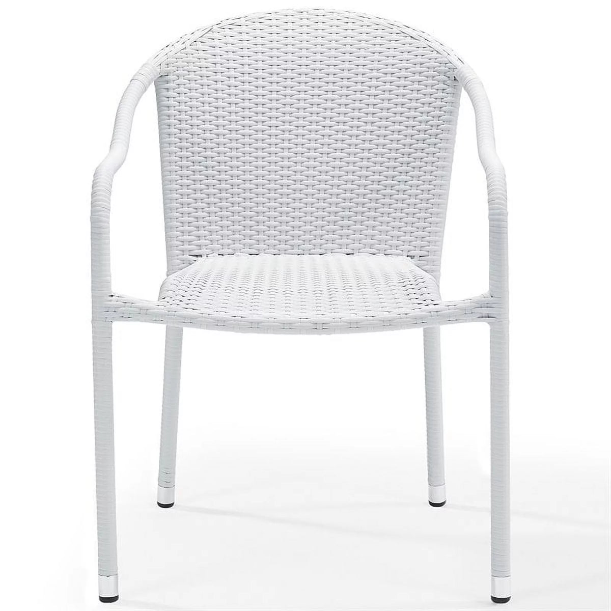 White Wicker Stackable Chair Set of 4 Y1153