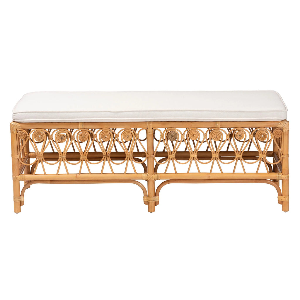 Natural Brown Rattan Bench R551395