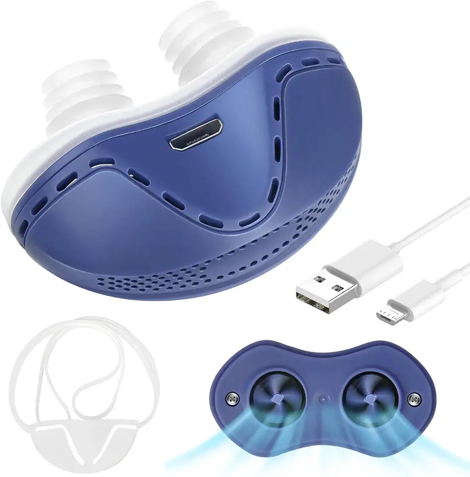 Anti Snore Device Electric Stop Snoring Solution Mini Portable Adjustable Nasal Dilators Blue P469750