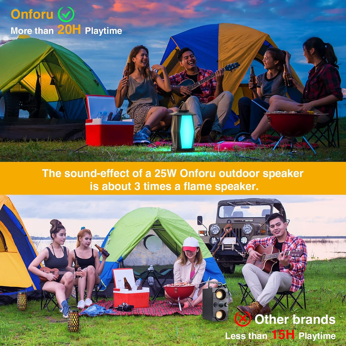 2 Pack 25W Wireless Bluetooth Speakers with RGB LED Lights R646
