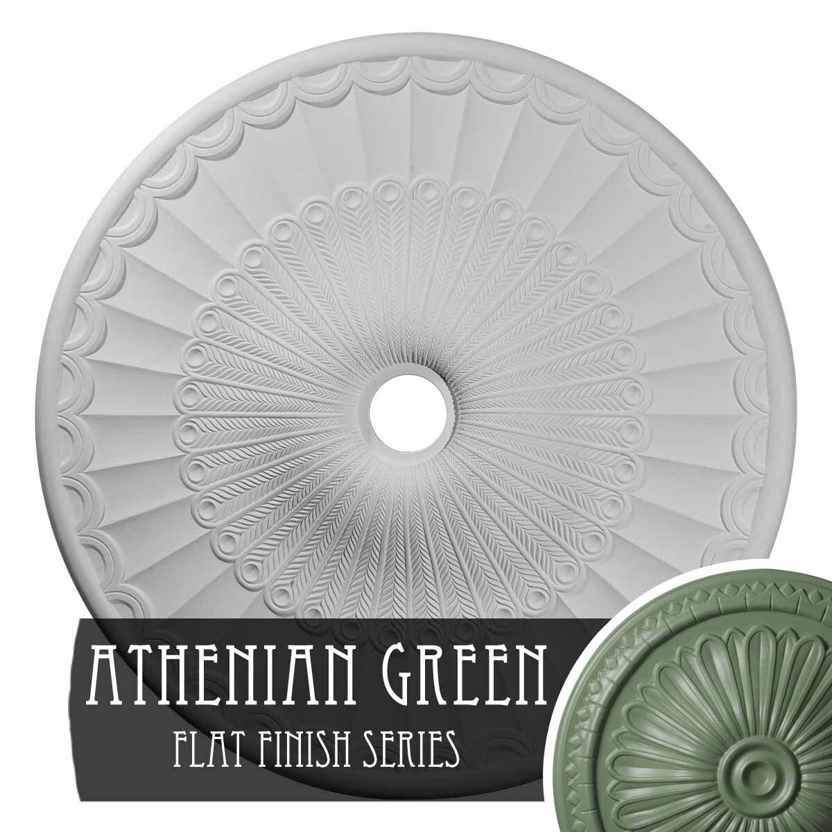 36 5/8x22OD x 3 5/8x22ID x 2 3/8x22P Ceiling Medallion, Hand-Painted Athenian Green F33244