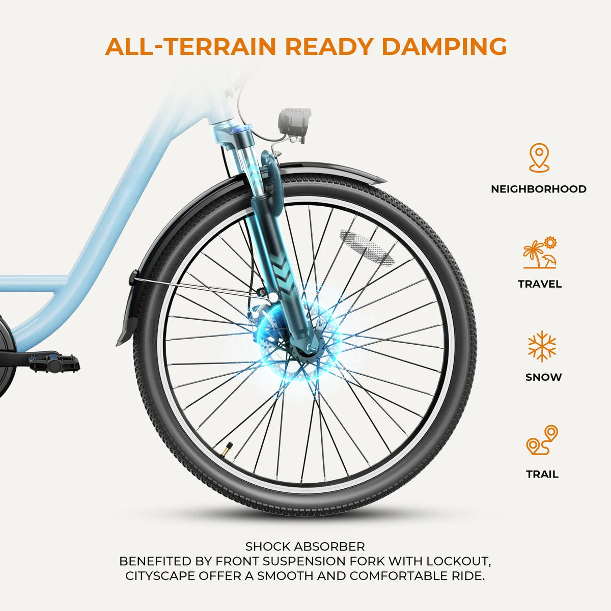 Blue 26" Electric Commuter Bike with 7 Speed J176969