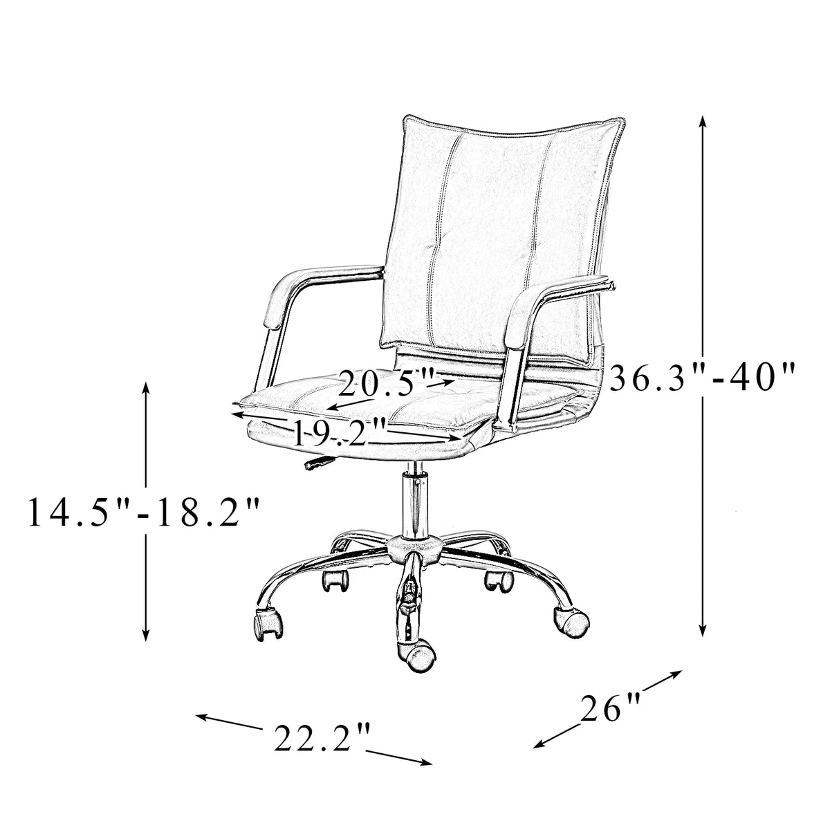 Vegan Leather Tufted Mid Back Task Chair P690668