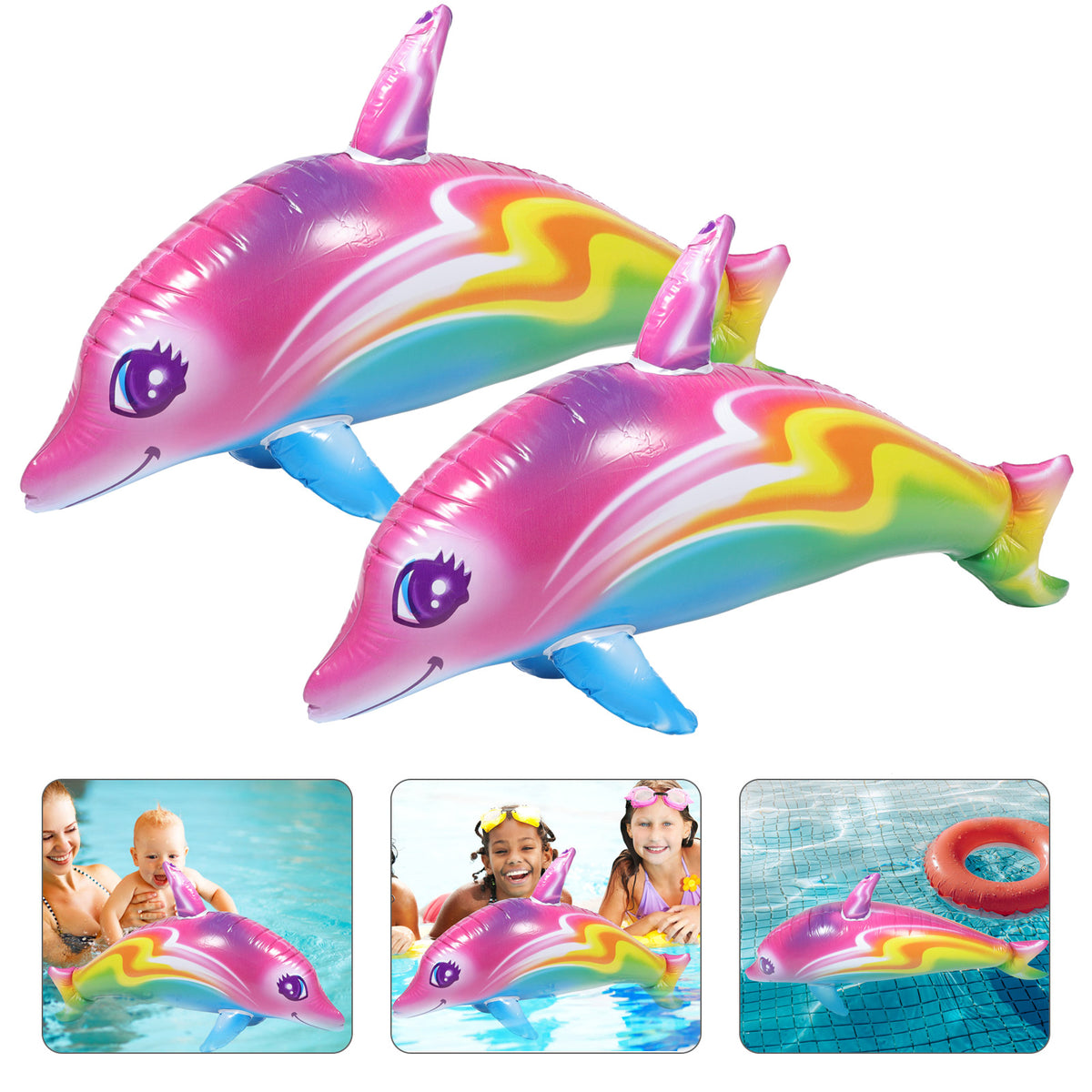 2pcs Big Inflatable Dolphin Toys J141525