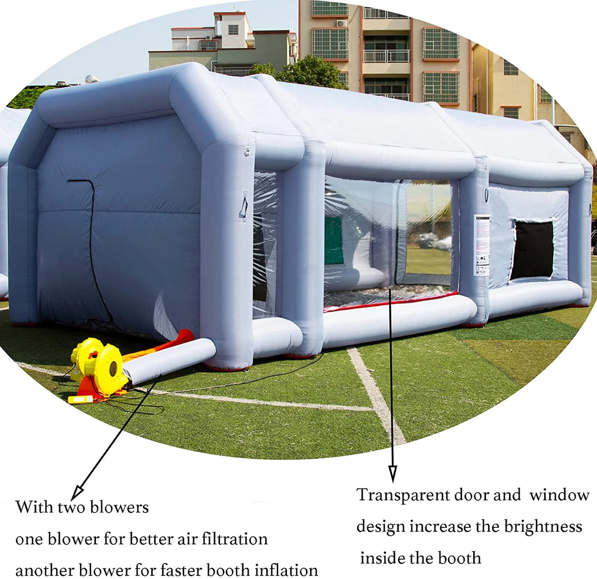 26X15X10Ft Inflatable Paint Booth Tent with Air Filter System and Blower H823