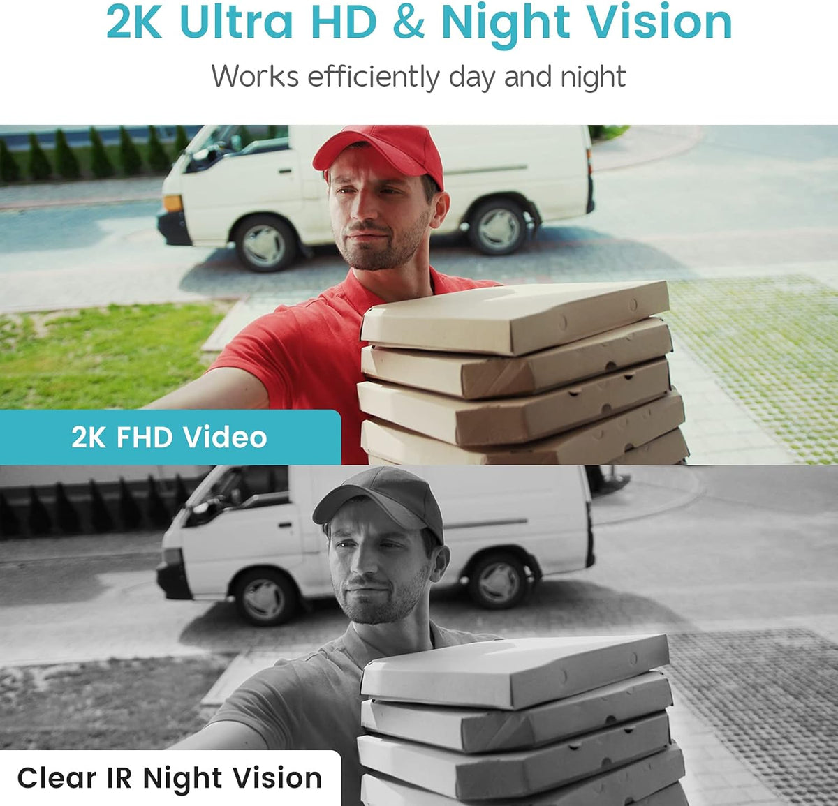 2K Resolution WiFi Video Doorbell Camera with Wireless Chime L8686