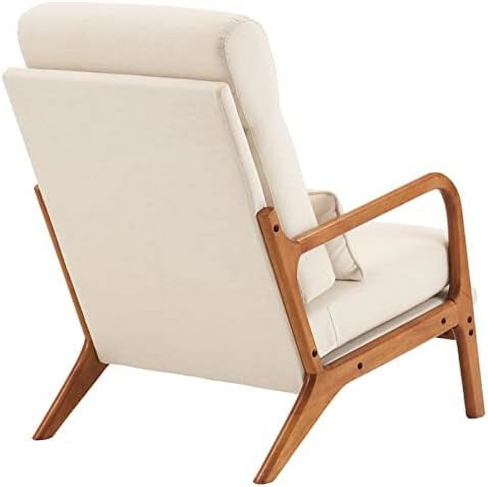 Accent Chair with Pillow Linen Fabric Armchair Y93653