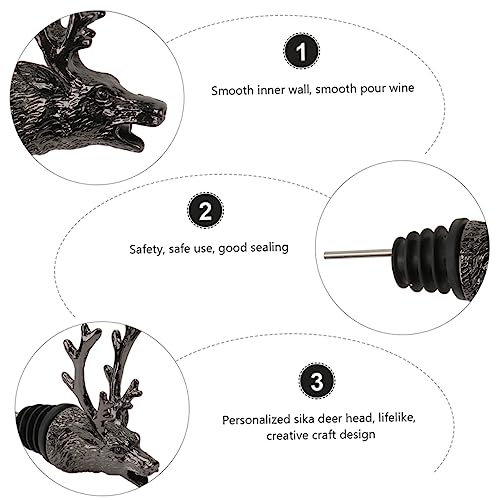 Deer Head Wine Pourer and Stopper Stainless Steel P7318
