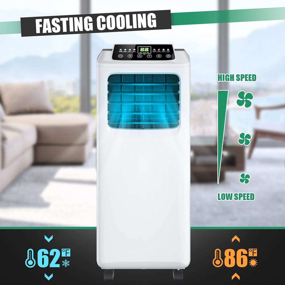 5500 BTU Portable Air Conditioner & Dehumidifier with Window Kit E977