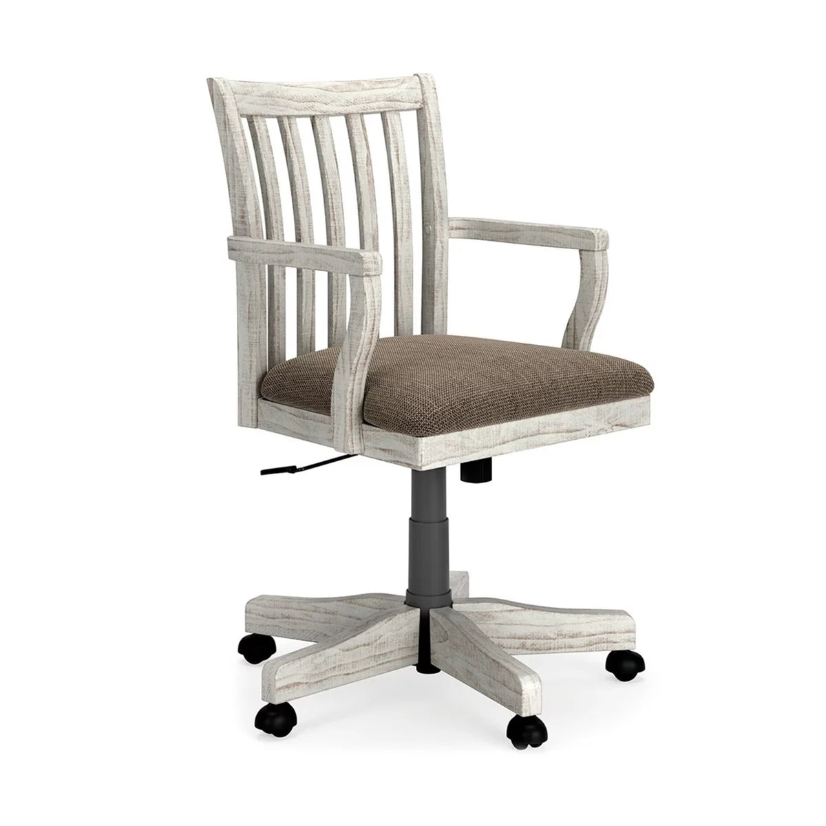 23 Inch Antique White Swivel Home Office Chair O4941