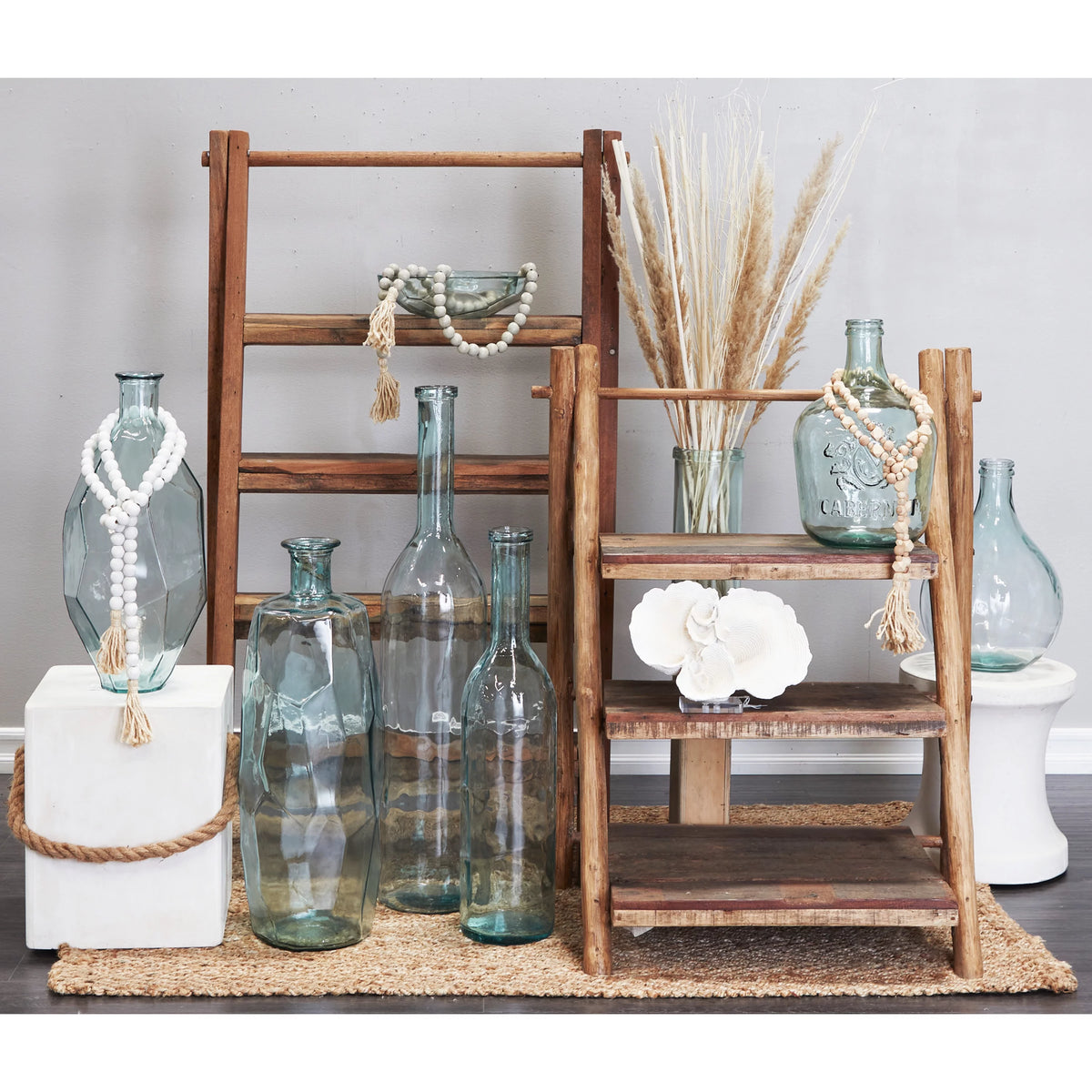 Blue Recycled Glass Decorative Vase F24185