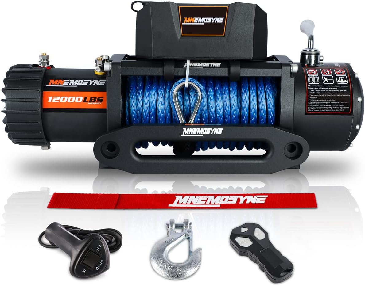 12000LBS Synthetic Rope Electric Winch Kit with Hawse Fairlead L898079
