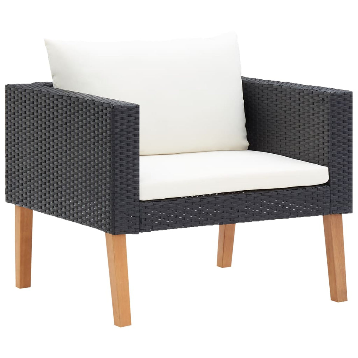 3 Piece Poly Rattan Outdoor Patio Lounge Set with Cushions and Coffee Table A2258