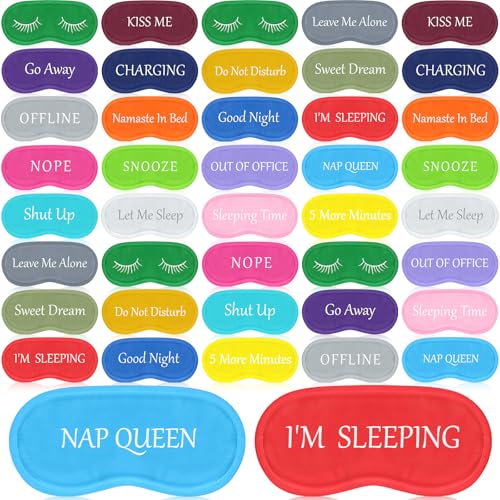 40 Pcs Soft Blackout Sleep Eye Mask with Adjustable Strap E437