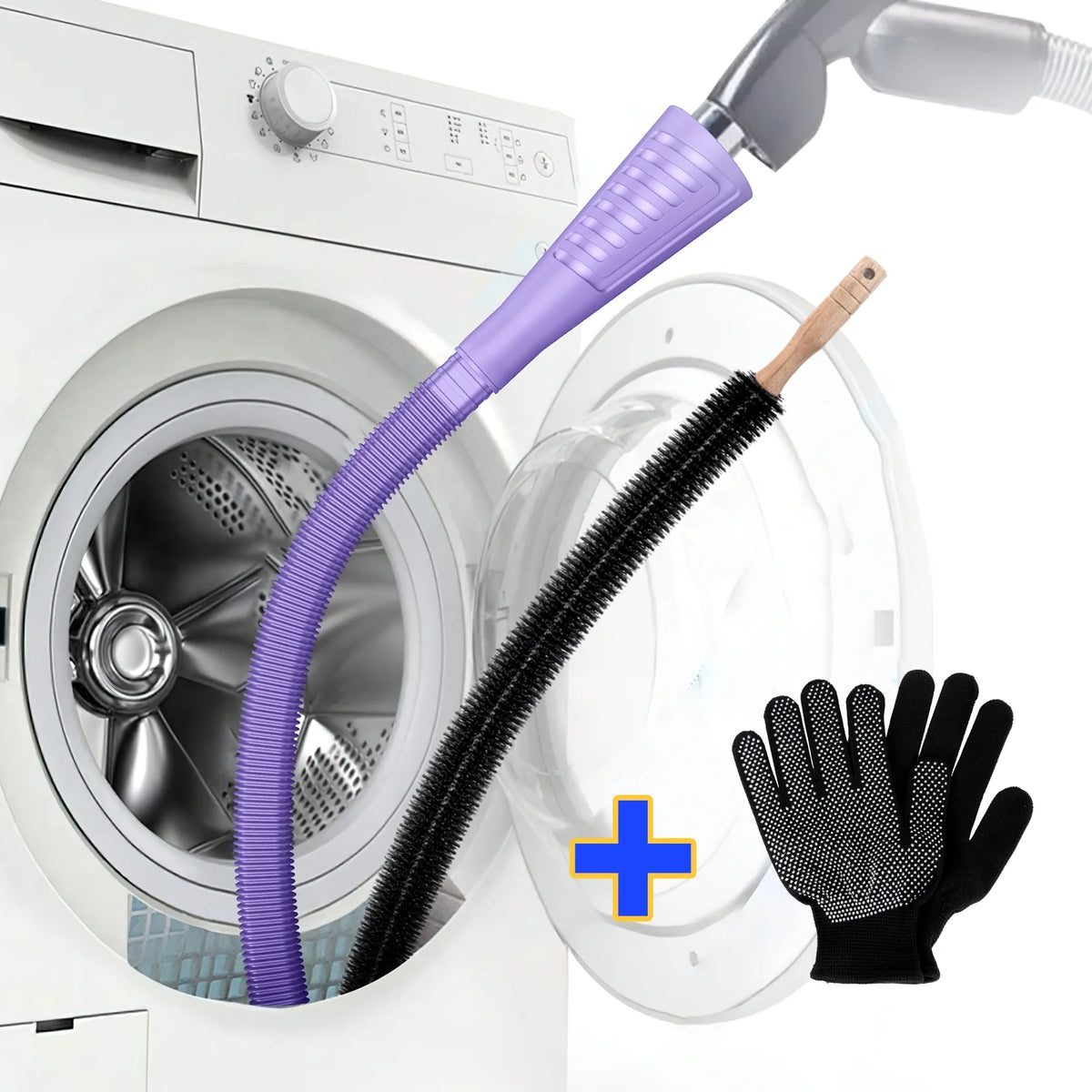 4PCS Dryer Vent Cleaning Kit Brush Vacuum Attachment S3842