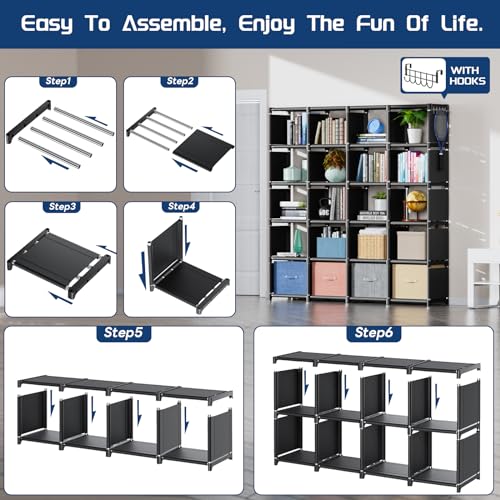 18 Cube Extra Large Black Bookcase P4984