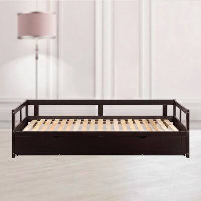 Espresso Solid Wood Daybed with Trundle I719953