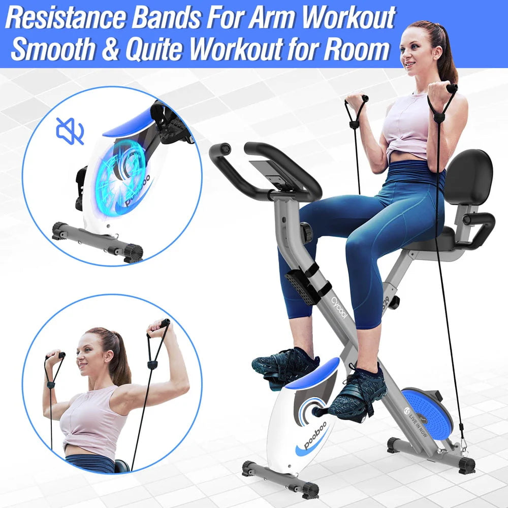 Foldable Magnetic Indoor Cycling Bike 220 lbs Capacity N829666