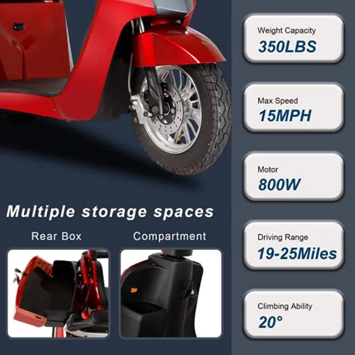3 Wheel Mobility Scooter 500 Pounds A45998
