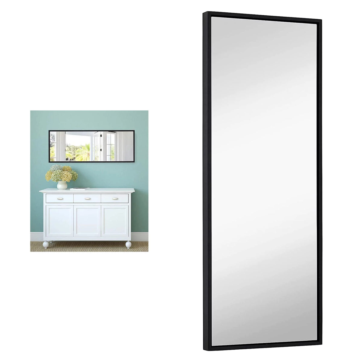Black 18" x 48" Wall Mirror M69474