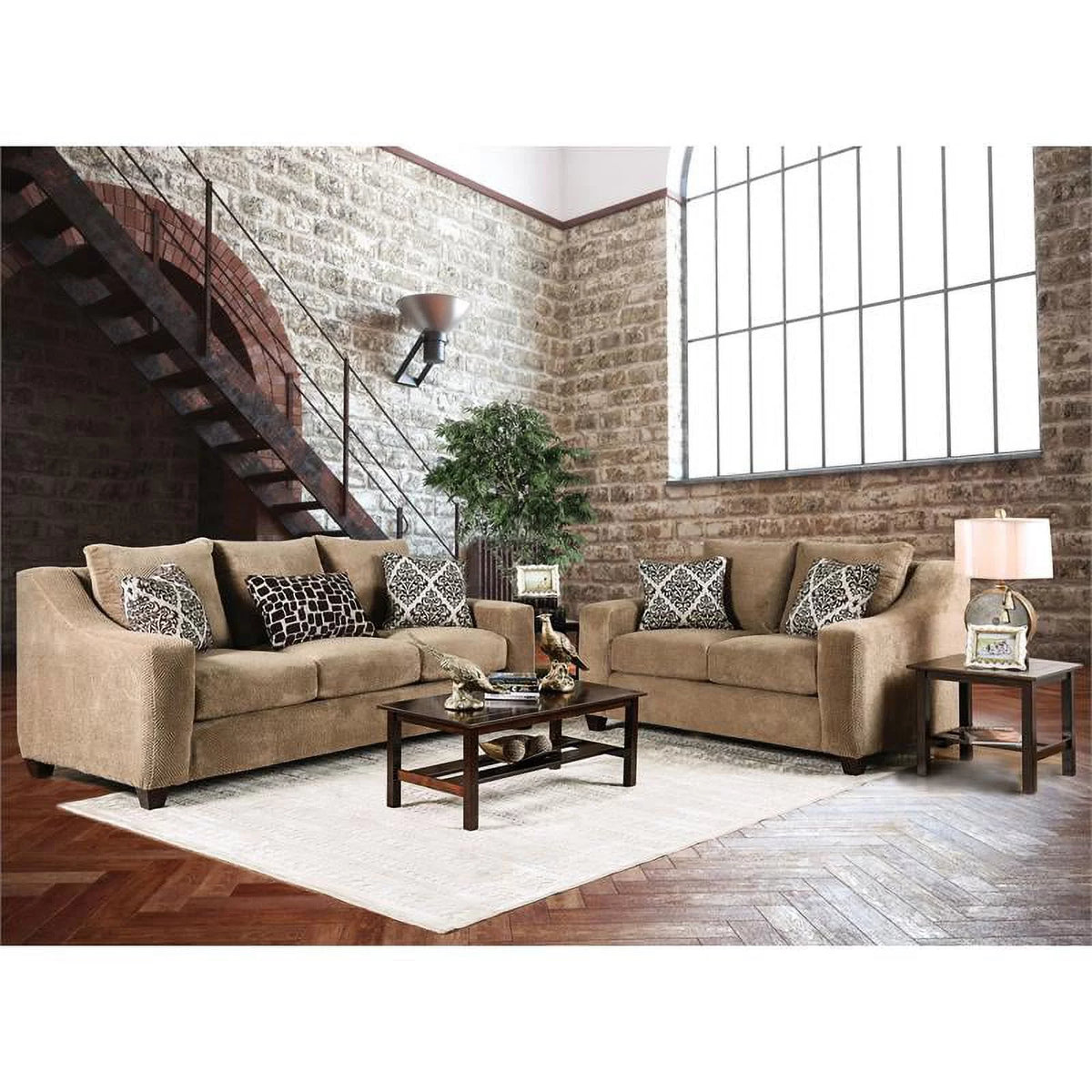 Brown Microfiber Sofa G50513
