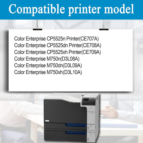 10 Pack Remanufactured Toner Cartridge for HP Color Enterprise CP5525n CP5525dn CP5525xh M750n M750dn M750xh B234086