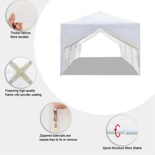 10'x30' Outdoor Canopy Tent with 8 Removable Sidewalls H34509