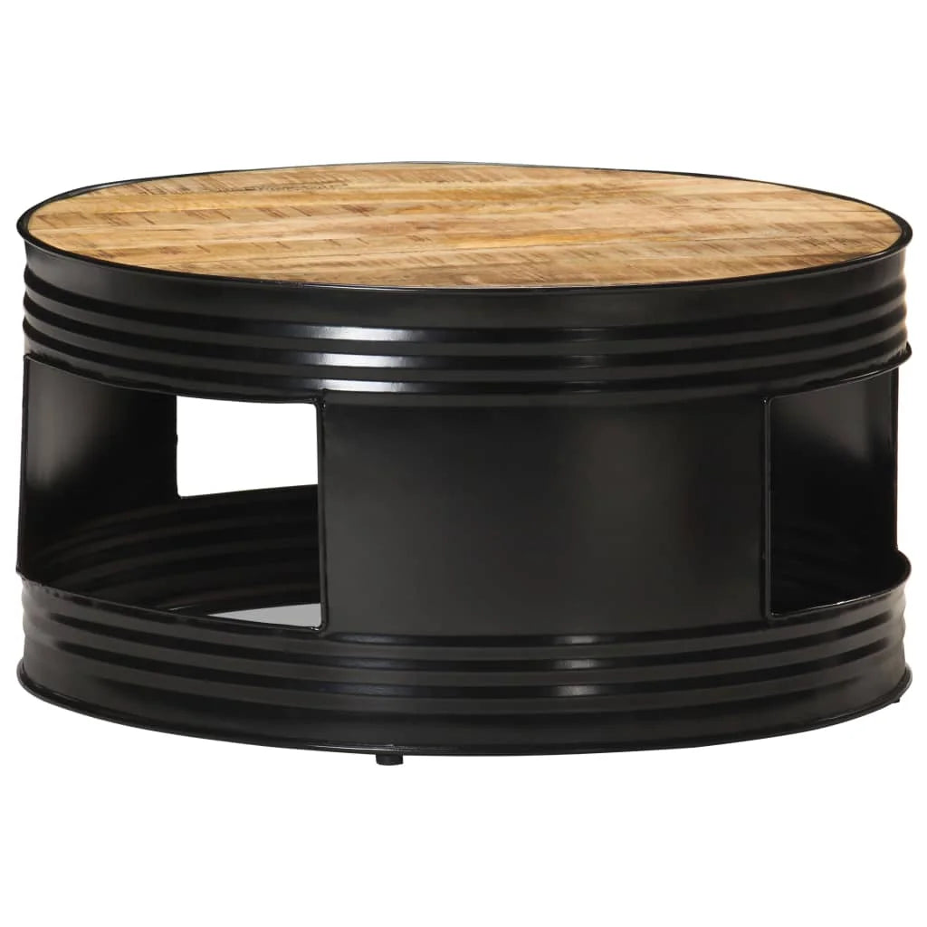 Black Solid Rough Mango Wood Coffee Table N1658
