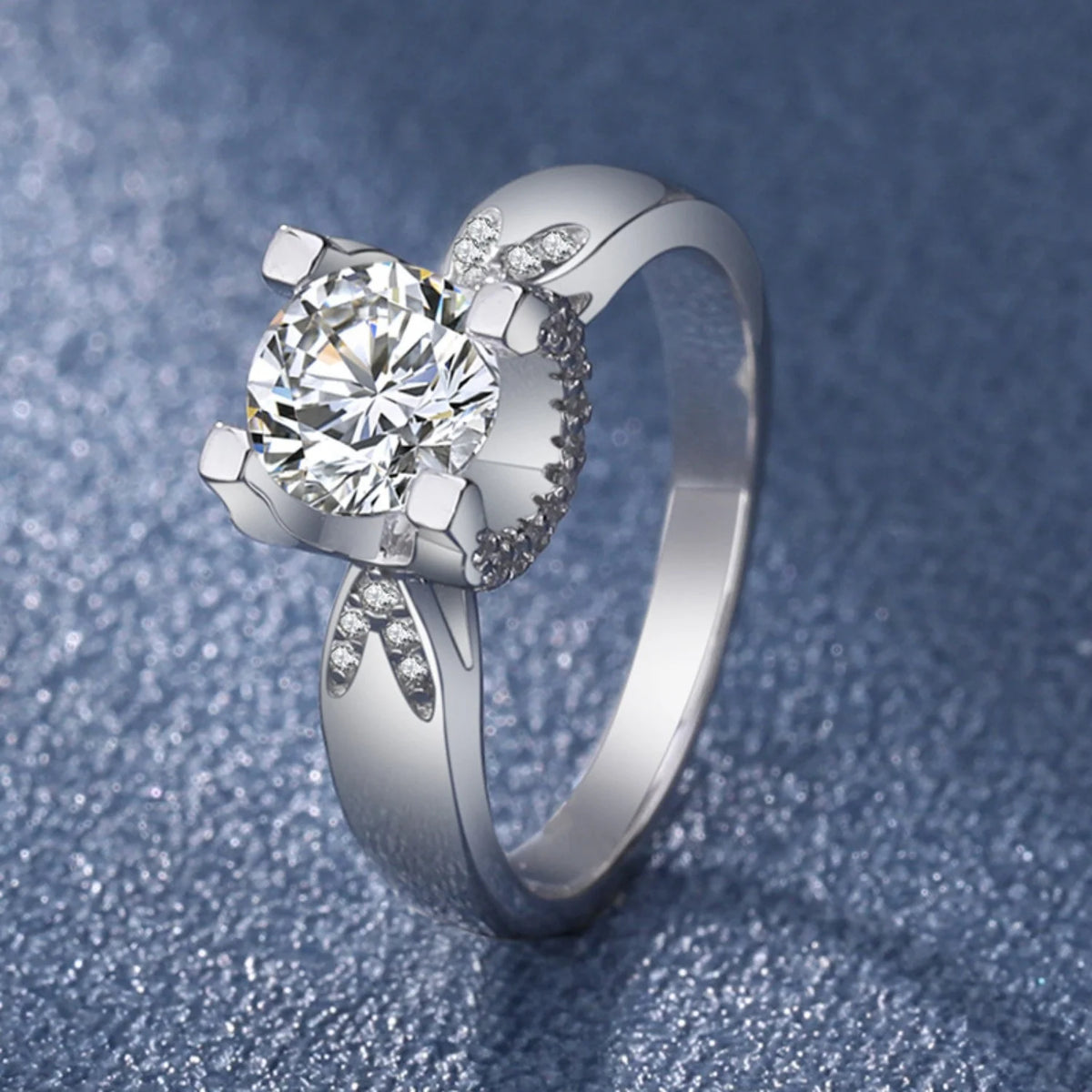 18K White Gold Moissanite Ring S925 Sterling Silver V578966
