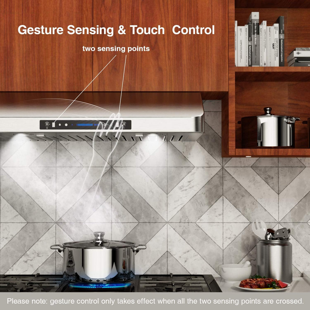 30 Inch Under Cabinet Range Hood with 900-CFM, Stainless Steel Kitchen Vent M96526
