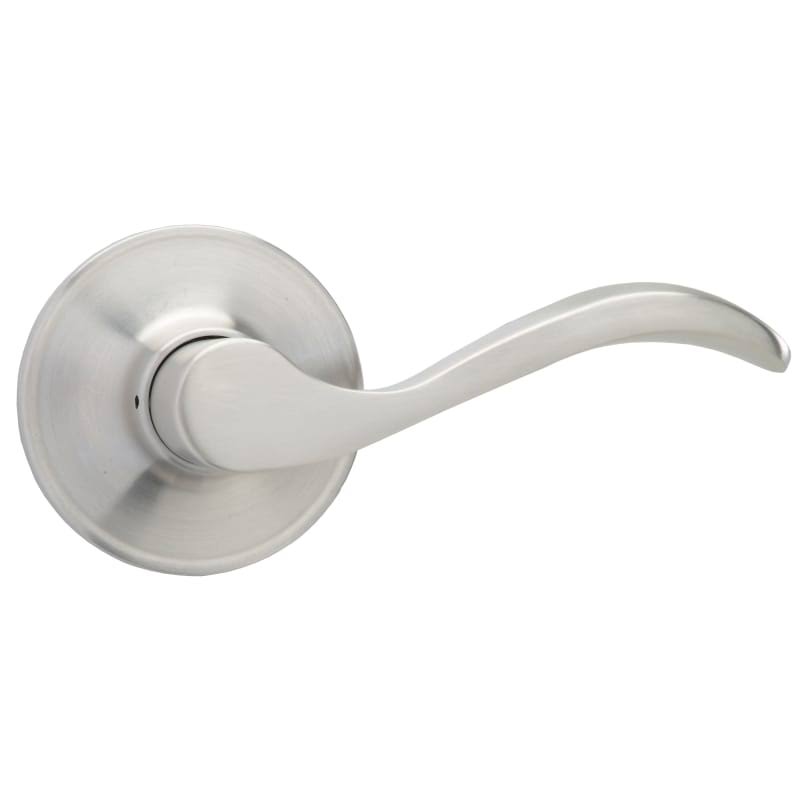 Satin Nickel Single Cylinder Keyed Entry Door Lever with Round Rose X77922